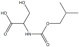 3-hydroxy-2-{[(2-methylpropoxy)carbonyl]amino}propanoic acid Struktur