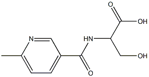 3-hydroxy-2-{[(6-methylpyridin-3-yl)carbonyl]amino}propanoic acid Struktur