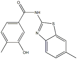 3-hydroxy-4-methyl-N-(6-methyl-1,3-benzothiazol-2-yl)benzamide Struktur