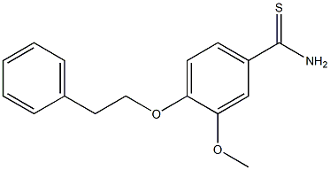 3-methoxy-4-(2-phenylethoxy)benzenecarbothioamide Struktur