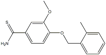 3-methoxy-4-[(2-methylbenzyl)oxy]benzenecarbothioamide Struktur