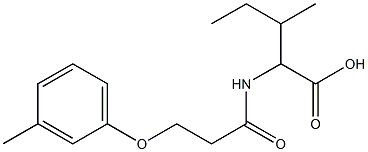 3-methyl-2-[3-(3-methylphenoxy)propanamido]pentanoic acid Struktur