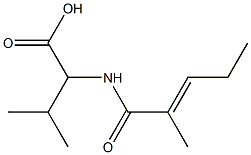 3-methyl-2-{[(2E)-2-methylpent-2-enoyl]amino}butanoic acid Struktur