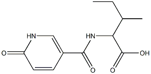 3-methyl-2-{[(6-oxo-1,6-dihydropyridin-3-yl)carbonyl]amino}pentanoic acid Struktur