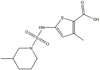 3-methyl-5-{[(3-methylpiperidine-1-)sulfonyl]amino}thiophene-2-carboxylic acid Struktur