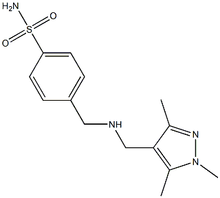 4-({[(1,3,5-trimethyl-1H-pyrazol-4-yl)methyl]amino}methyl)benzene-1-sulfonamide Struktur