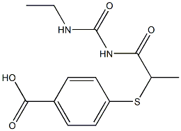 4-({1-[(ethylcarbamoyl)amino]-1-oxopropan-2-yl}sulfanyl)benzoic acid Struktur