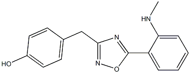 4-({5-[2-(methylamino)phenyl]-1,2,4-oxadiazol-3-yl}methyl)phenol Struktur