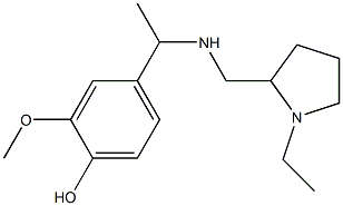 4-(1-{[(1-ethylpyrrolidin-2-yl)methyl]amino}ethyl)-2-methoxyphenol Struktur