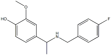 4-(1-{[(4-fluorophenyl)methyl]amino}ethyl)-2-methoxyphenol Struktur