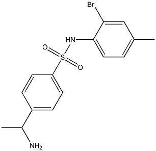 4-(1-aminoethyl)-N-(2-bromo-4-methylphenyl)benzene-1-sulfonamide Struktur