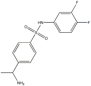 4-(1-aminoethyl)-N-(3,4-difluorophenyl)benzene-1-sulfonamide Struktur