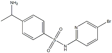 4-(1-aminoethyl)-N-(5-bromopyridin-2-yl)benzene-1-sulfonamide Struktur