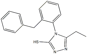 4-(2-benzylphenyl)-5-ethyl-4H-1,2,4-triazole-3-thiol Struktur