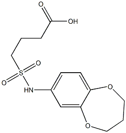 4-(3,4-dihydro-2H-1,5-benzodioxepin-7-ylsulfamoyl)butanoic acid Struktur