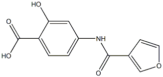 4-(3-furoylamino)-2-hydroxybenzoic acid Struktur