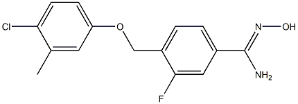 4-(4-chloro-3-methylphenoxymethyl)-3-fluoro-N'-hydroxybenzene-1-carboximidamide Struktur