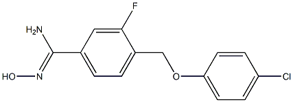 4-(4-chlorophenoxymethyl)-3-fluoro-N'-hydroxybenzene-1-carboximidamide Struktur