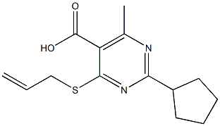 4-(allylthio)-2-cyclopentyl-6-methylpyrimidine-5-carboxylic acid Struktur