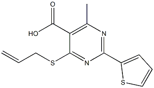 4-(allylthio)-6-methyl-2-thien-2-ylpyrimidine-5-carboxylic acid Struktur