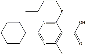 4-(butylthio)-2-cyclohexyl-6-methylpyrimidine-5-carboxylic acid Struktur