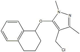 4-(chloromethyl)-1,3-dimethyl-5-(1,2,3,4-tetrahydronaphthalen-1-yloxy)-1H-pyrazole Struktur