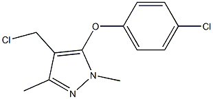 4-(chloromethyl)-5-(4-chlorophenoxy)-1,3-dimethyl-1H-pyrazole Struktur