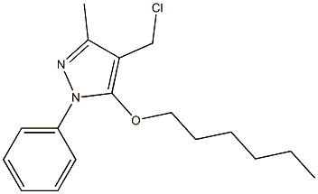 4-(chloromethyl)-5-(hexyloxy)-3-methyl-1-phenyl-1H-pyrazole Struktur