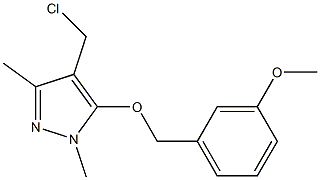 4-(chloromethyl)-5-[(3-methoxyphenyl)methoxy]-1,3-dimethyl-1H-pyrazole Struktur