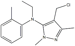 4-(chloromethyl)-N-ethyl-1,3-dimethyl-N-(2-methylphenyl)-1H-pyrazol-5-amine Struktur