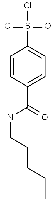 4-(pentylcarbamoyl)benzene-1-sulfonyl chloride Struktur