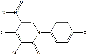 4,5-dichloro-2-(4-chlorophenyl)-6-nitropyridazin-3(2H)-one Struktur