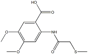 4,5-dimethoxy-2-[2-(methylsulfanyl)acetamido]benzoic acid Struktur