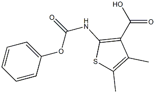 4,5-dimethyl-2-[(phenoxycarbonyl)amino]thiophene-3-carboxylic acid Struktur