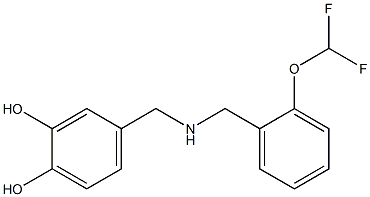 4-[({[2-(difluoromethoxy)phenyl]methyl}amino)methyl]benzene-1,2-diol Struktur