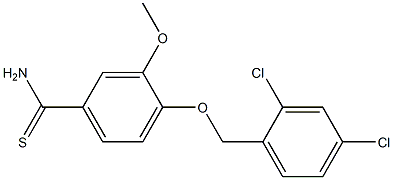 4-[(2,4-dichlorophenyl)methoxy]-3-methoxybenzene-1-carbothioamide Struktur