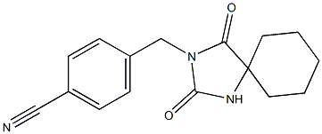 4-[(2,4-dioxo-1,3-diazaspiro[4.5]dec-3-yl)methyl]benzonitrile Struktur