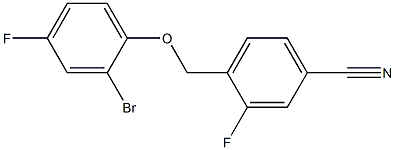 4-[(2-bromo-4-fluorophenoxy)methyl]-3-fluorobenzonitrile Struktur