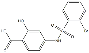 4-[(2-bromobenzene)sulfonamido]-2-hydroxybenzoic acid Struktur