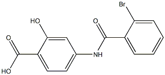 4-[(2-bromobenzoyl)amino]-2-hydroxybenzoic acid Struktur