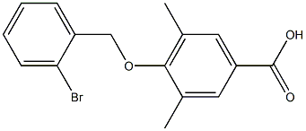 4-[(2-bromophenyl)methoxy]-3,5-dimethylbenzoic acid Struktur