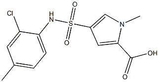 4-[(2-chloro-4-methylphenyl)sulfamoyl]-1-methyl-1H-pyrrole-2-carboxylic acid Struktur