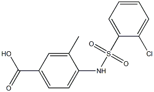 4-[(2-chlorobenzene)sulfonamido]-3-methylbenzoic acid Struktur