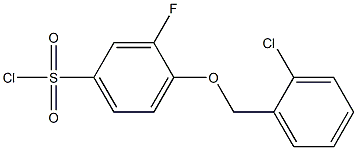 4-[(2-chlorophenyl)methoxy]-3-fluorobenzene-1-sulfonyl chloride Struktur