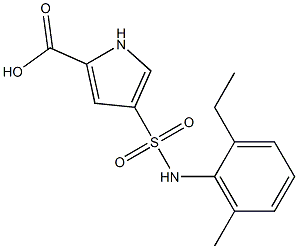 4-[(2-ethyl-6-methylphenyl)sulfamoyl]-1H-pyrrole-2-carboxylic acid Struktur