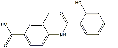 4-[(2-hydroxy-4-methylbenzene)amido]-3-methylbenzoic acid Struktur