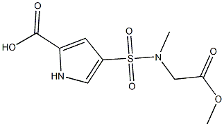 4-[(2-methoxy-2-oxoethyl)(methyl)sulfamoyl]-1H-pyrrole-2-carboxylic acid Struktur