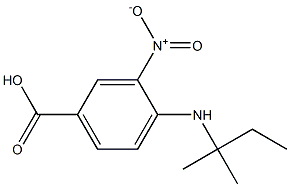 4-[(2-methylbutan-2-yl)amino]-3-nitrobenzoic acid Struktur