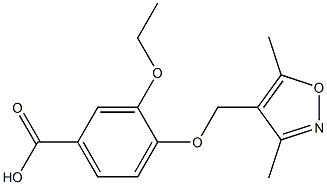 4-[(3,5-dimethyl-1,2-oxazol-4-yl)methoxy]-3-ethoxybenzoic acid Struktur