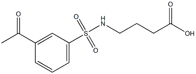 4-[(3-acetylbenzene)sulfonamido]butanoic acid Struktur